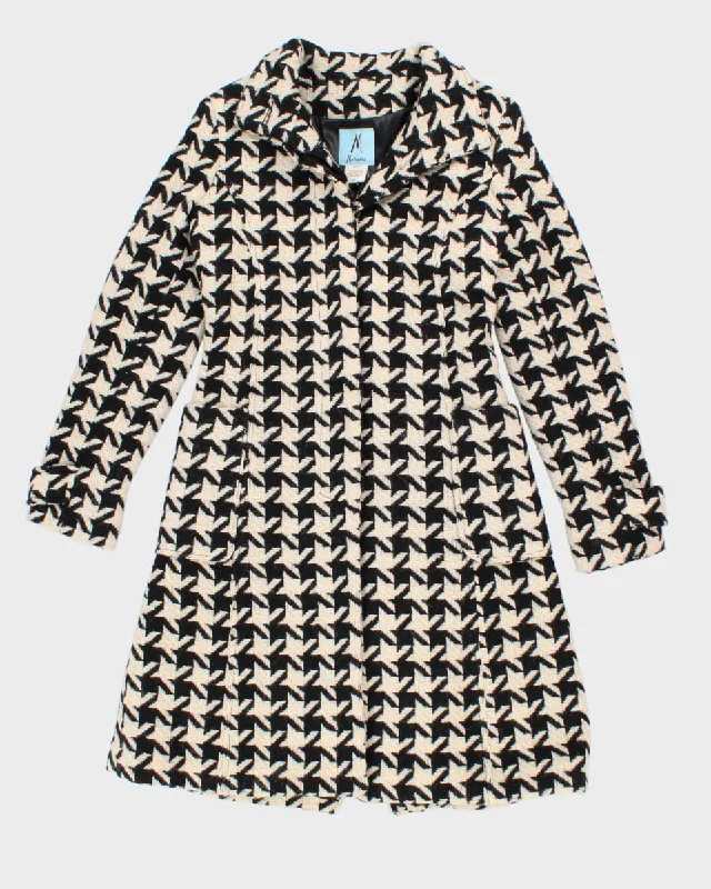 Marciano Wool Houndstooth Coat - S Three-Quarter Sleeve Elbow Sleeve Wrist Sleeve