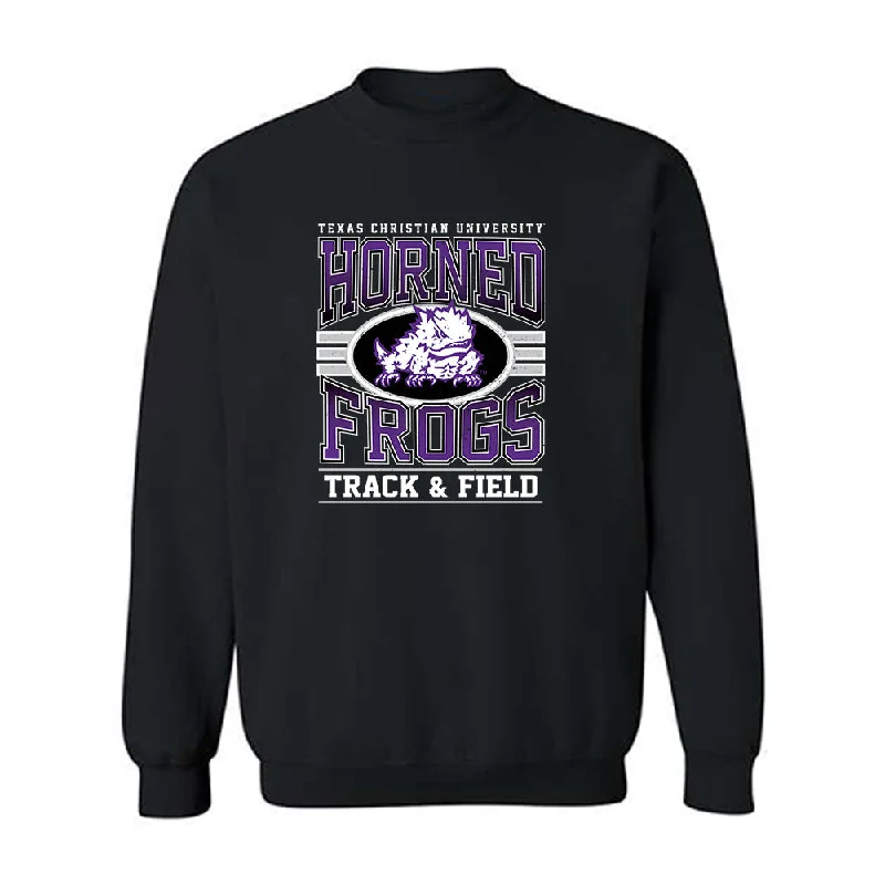 TCU - NCAA Women's Track & Field : Maria Bienvenu - Classic Fashion Shersey Crewneck Sweatshirt Hoodie with Toggle Buttons Decorative Unique TCU - NCAA Women's Track & Field : Maria Bienvenu - Classic Fashion Shersey Crewneck Sweatshirt Hoodie with Toggle Buttons Decorative Unique