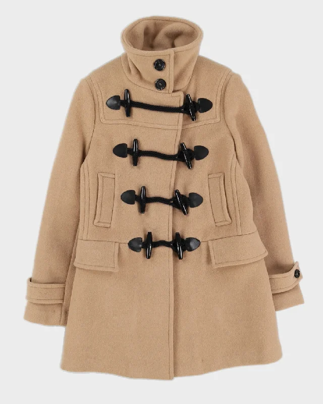 Burberry London Cream Duffel Coat - XS Houndstooth Coat Plaid Coat Tartan Coat