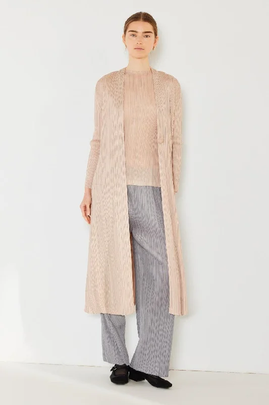 Marina West Swim Pleated Long Sleeve Cardigan Spandex Blend Rayon Blend Denim Blend