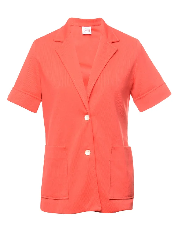 Short Sleeve Red Blazer - S Women's Elegant Blazer