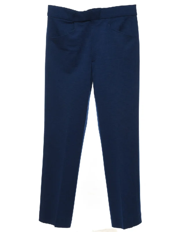 1970s Navy Classic Suit Trousers - W35 L33 Trousers Travel Practical