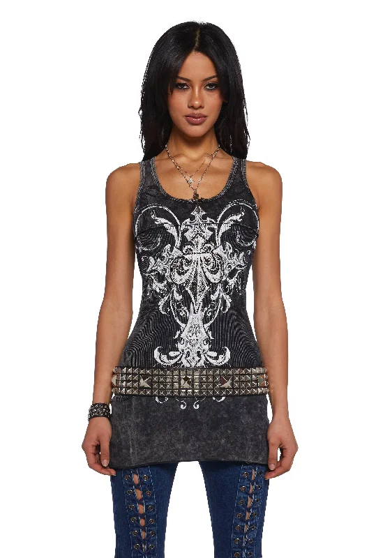 Royally Ruthless Graphic Tank neon tank top