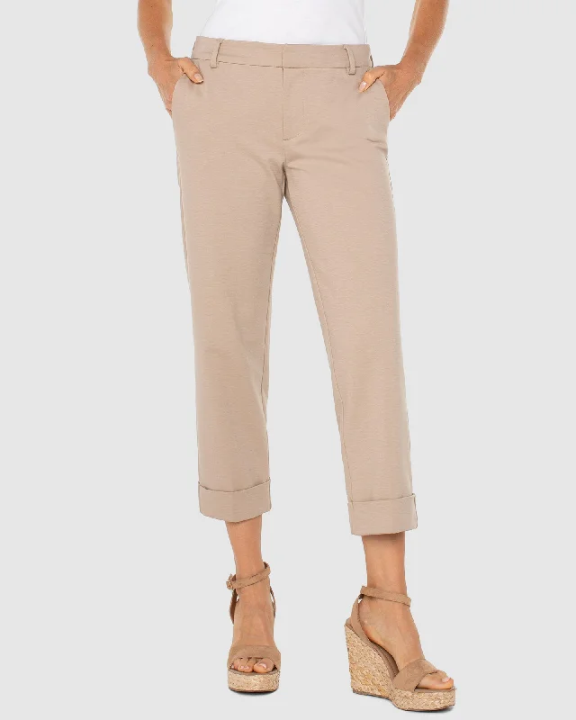 Kelsey Crop Trouser With Cuff Trousers cozy comfortable