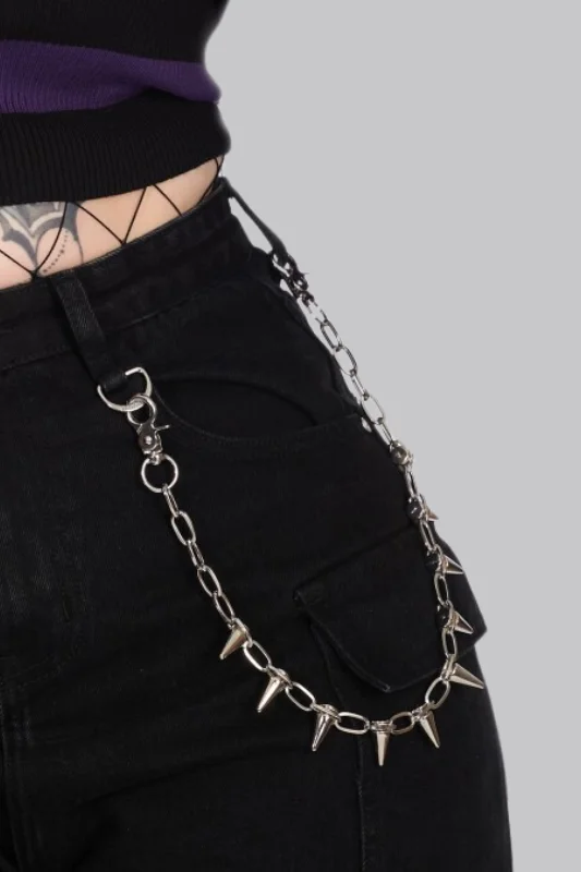 Spiked Trouser Chain Trousers Silk Elegant