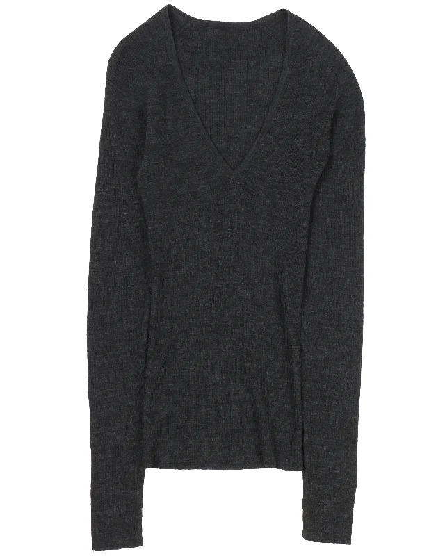 V-Neck Sweater Top Lace Blend Ribbed Blend Corduroy Blend