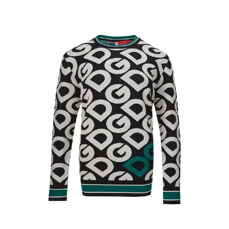Dolce & Gabbana Elegant Black Cotton Sweater for Sophisticated Style Silk Blend Satin Velvet