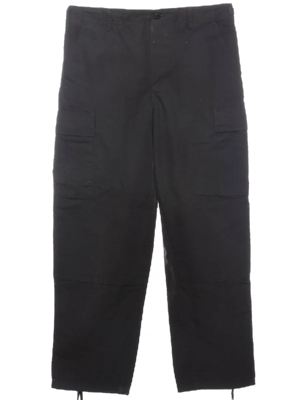 Black Cargo Trousers - W36 L31 Trousers Palazzo Wide Leg