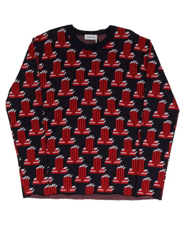 Monogram Knit Sweater Thin Thick Dense