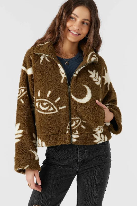O'Neill RORI HIGH PILE FLEECE CROPPED JACKET - MILITARY OLIVE Stand-Up Collar Roll-Neck Collar Turtle Neck O'Neill RORI HIGH PILE FLEECE CROPPED JACKET - MILITARY OLIVE Stand-Up Collar Roll-Neck Collar Turtle Neck