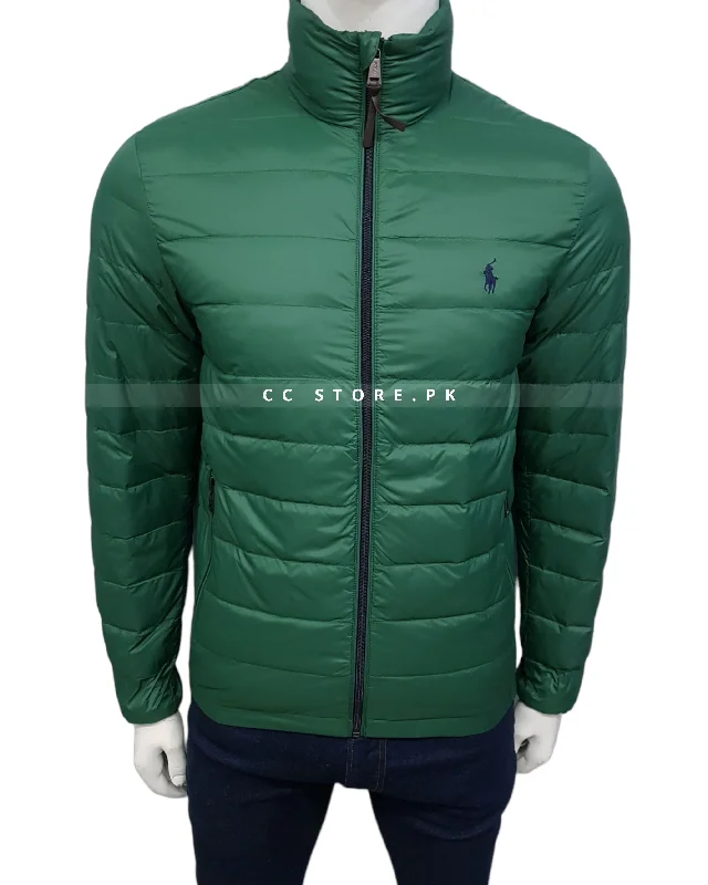 RL Packable Duck Down Full Sleeve Puffer Green Jacket Stand-Up Collar Roll-Neck Collar Turtle Neck RL Packable Duck Down Full Sleeve Puffer Green Jacket Stand-Up Collar Roll-Neck Collar Turtle Neck