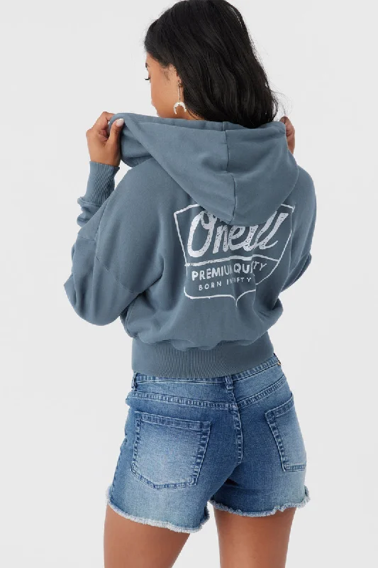 O`Neill DARCIE ZIP FLEECE HOODY JACKET - WASHED SLATE Welt Pockets Slit Pockets Flap Pockets O`Neill DARCIE ZIP FLEECE HOODY JACKET - WASHED SLATE Welt Pockets Slit Pockets Flap Pockets