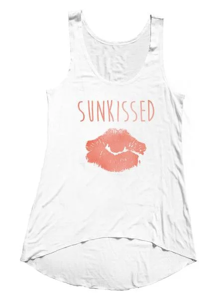 4th & Rose Sunkissed White Hi-Low Tank silver tank top