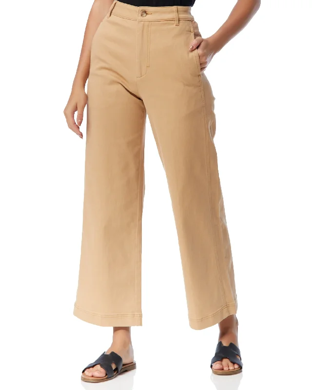 High Rise Wide Leg Trouser Trousers Canvas Durable