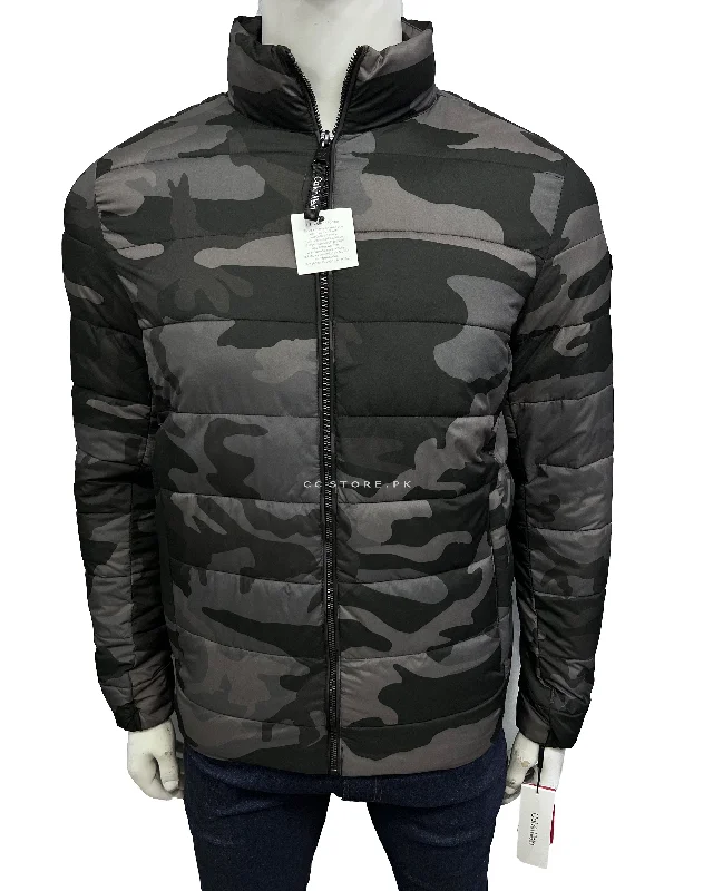Ck Camouflage Horizontal Puffer Jacket Fleece Fabric Down Fabric Feather Fabric
