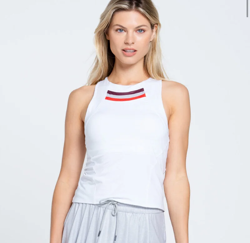 Ladies Lucky In Love Metallic Stripe Tank spandex blend tank