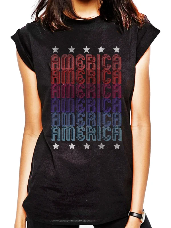 4th & Rose America Retro Stars Muscle Tank sequin tank top