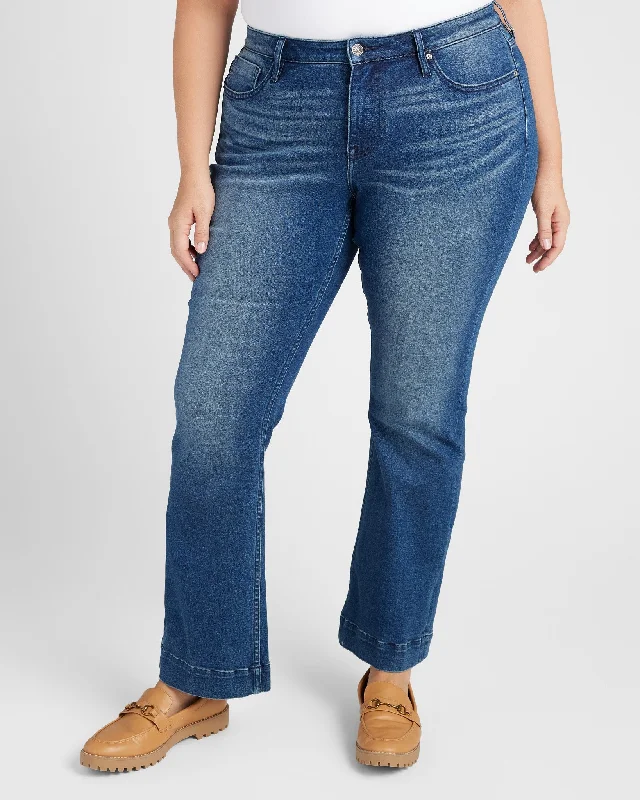 Plus Size Marley Bootcut Jeans with Trouser Hem Trousers chic fashionable