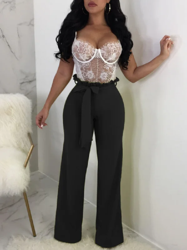 Wide Leg Pants Palazzo Pant High Waist Trouser Trousers Tapered Slim Fit