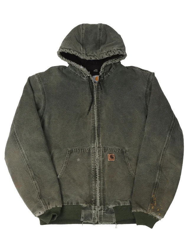 Carhartt Hooded Work Jacket Hoodie Zip-Up Jacket Button-Up Jacket