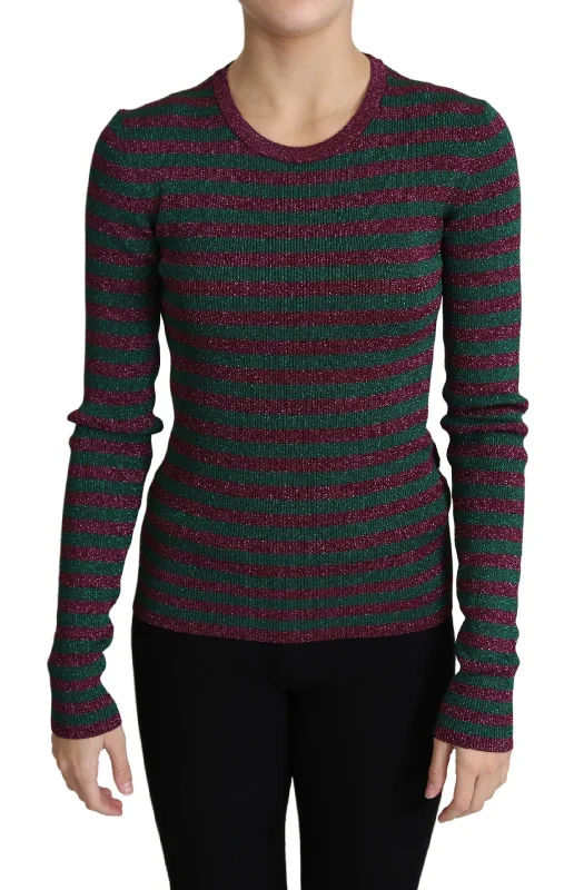 Dolce & Gabbana Elegant Maroon Crewneck Sweater Nylon Fabric Polyester Fabric Spandex Fabric Dolce & Gabbana Elegant Maroon Crewneck Sweater Nylon Fabric Polyester Fabric Spandex Fabric