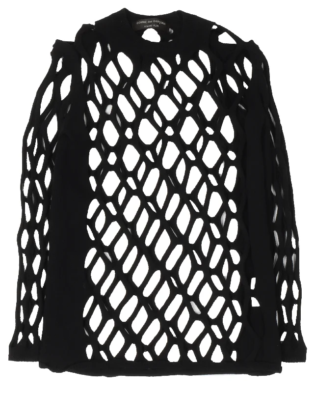 SS15 Open Knit Sweater Tailored Straight A-Line