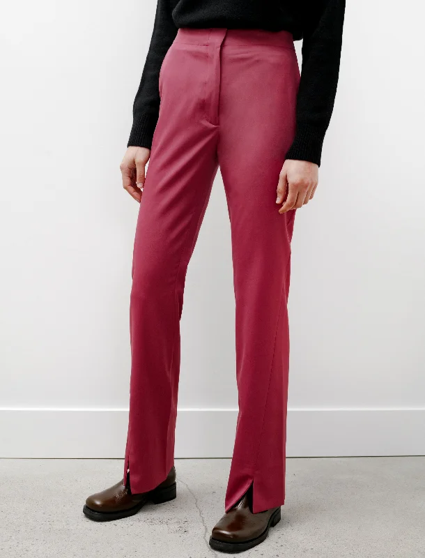 Sharp Trousers Pink Fluid Wool Trousers Prom Sequined