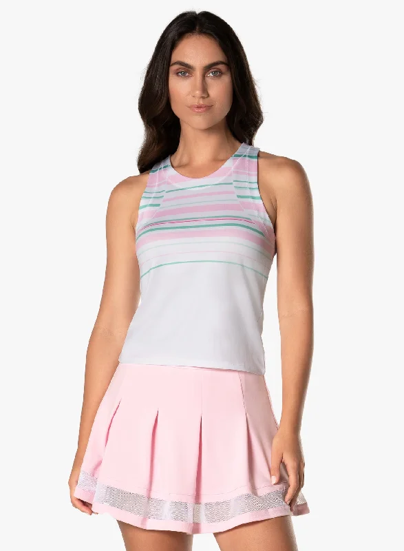 Ladies Lucky In Love Deco Stripe Tank neon tank top