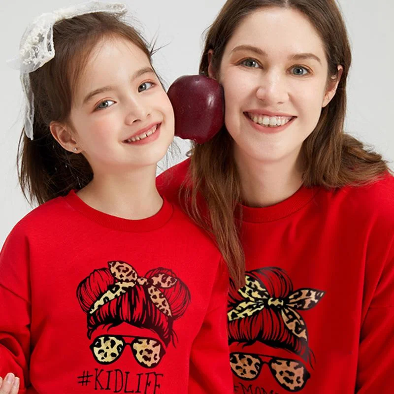 Mother-Daughter Sweaters Ribbed Striped Patterned