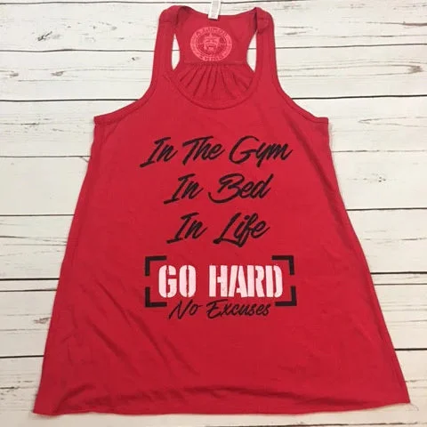 Go Hard Flowy Racerback Tank metallic tank top
