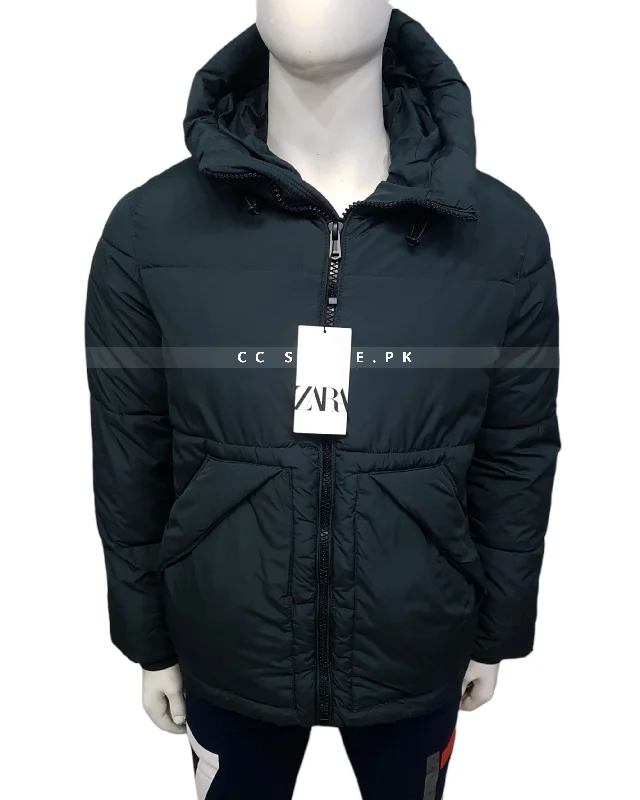 ZR Hooded Puffer Dark Green Jacket (309) Zippered Jacket Buttoned Jacket Snapped Jacket ZR Hooded Puffer Dark Green Jacket (309) Zippered Jacket Buttoned Jacket Snapped Jacket