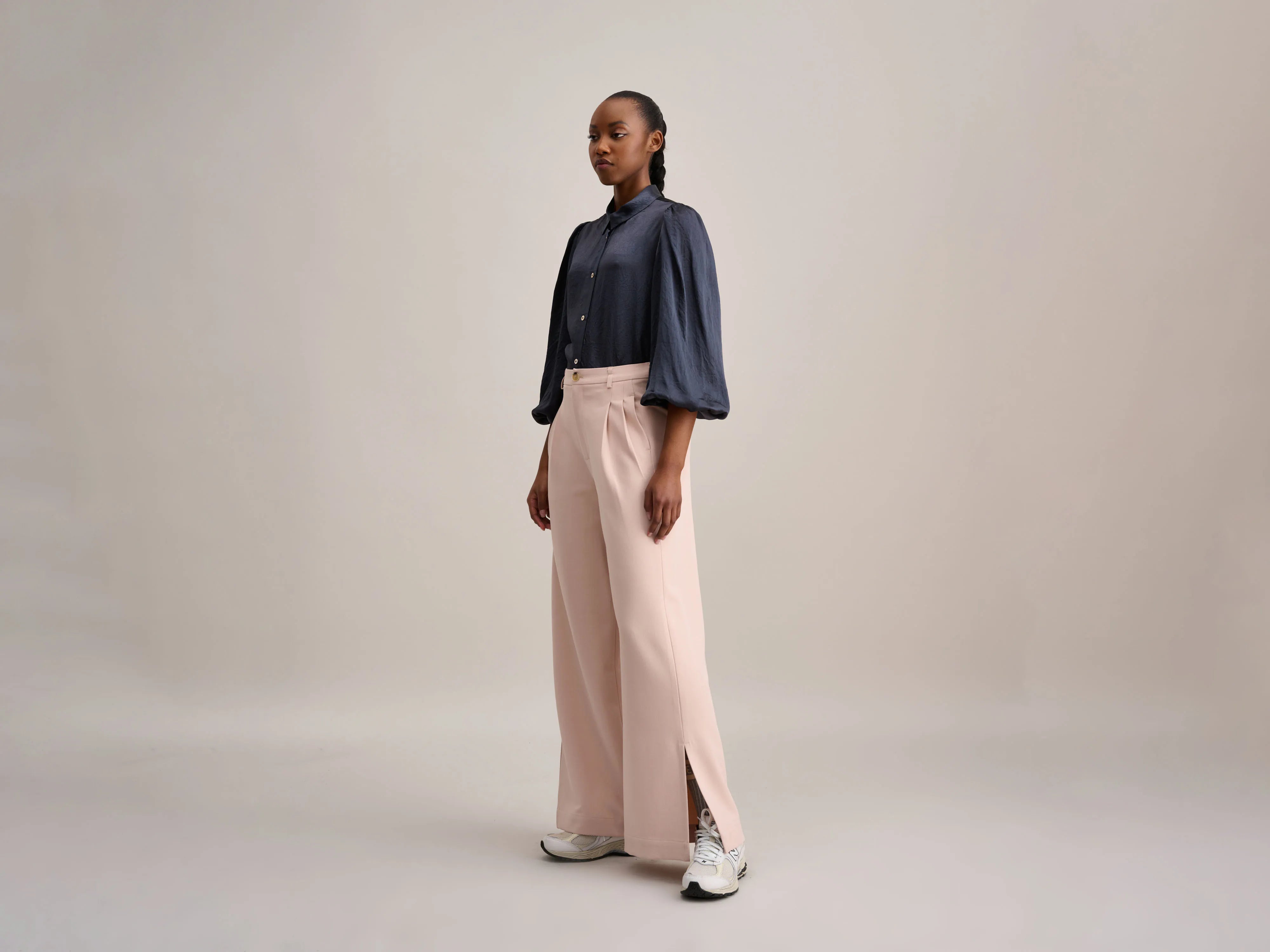 Volky Trousers (232 / W / PECHE) Cropped Trousers Casual Linen