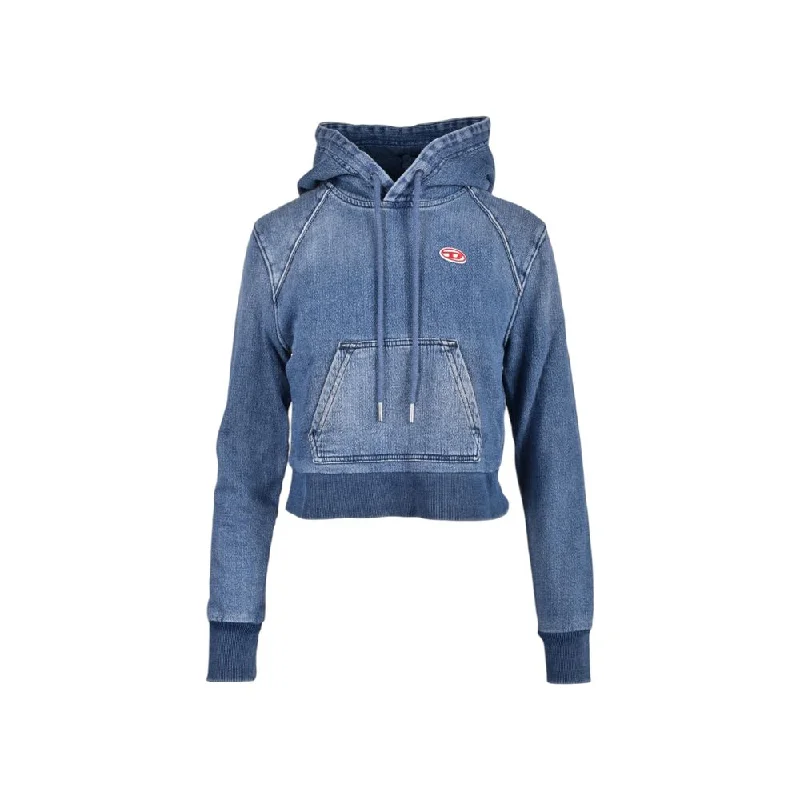 Diesel Blue Cotton Sweater Open Front Closed Front Wrap Front