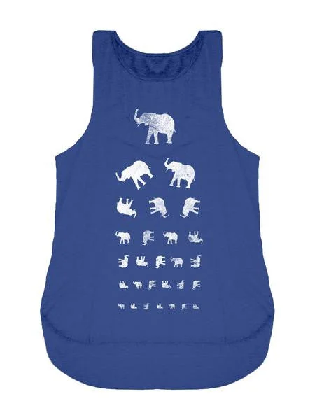 Elephant Royal Blue Eye Chart  Muscle Tank bright tank top