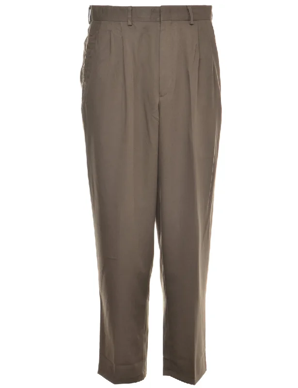 Beyond Retro Reworked Lewis Cropped Smart Trousers - W33 Wide Leg Loose Fit Mid Waist Beyond Retro Reworked Lewis Cropped Smart Trousers - W33 Wide Leg Loose Fit Mid Waist