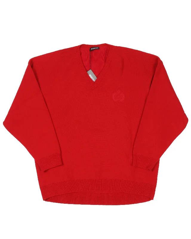Embroidered Knit Sweater Casual Formal Business