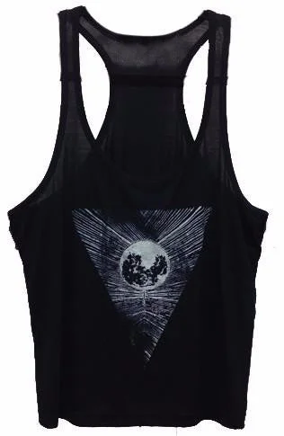 4th & Rose Moon Rays Black Crop Tank coral tank top