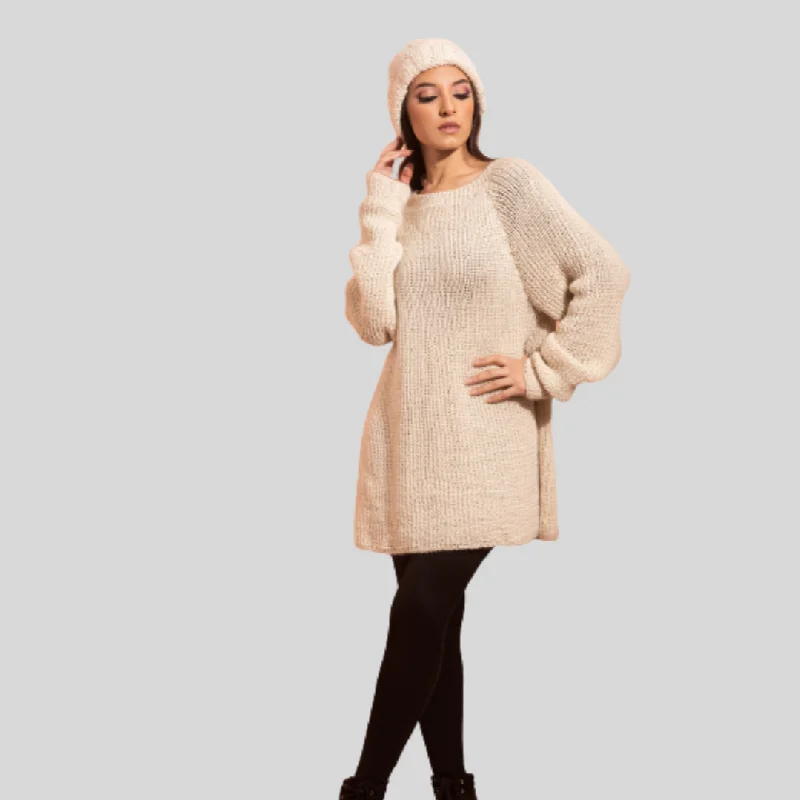 Ana Oversized Alpaca Sweater Cable Knit Ribbed Knit Lace Knit
