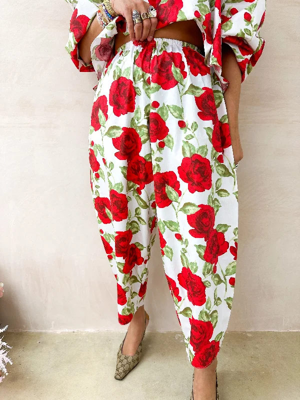 The Juliet Balloon Trousers In Rose Print Trousers Modern Contemporary