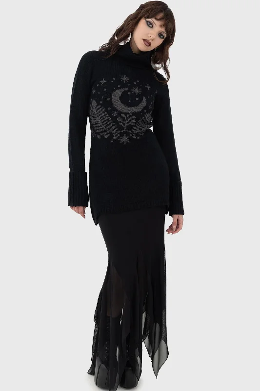 Moonflower Sweater Turtle Neck Boat Neck Asymmetrical Neck