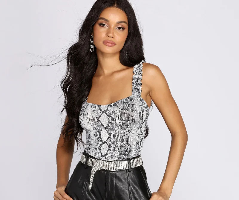 Animal Instincts Ruffle Tank basic tank top