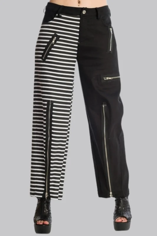 Nightwalks Half & Half Trousers Trousers Leather Faux