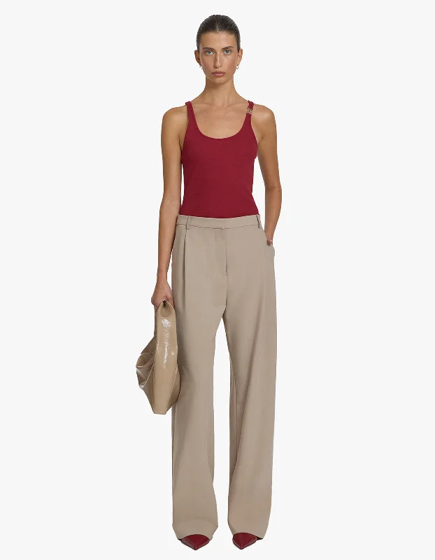 Victor Tank - Dark Sherry ribbed tank top