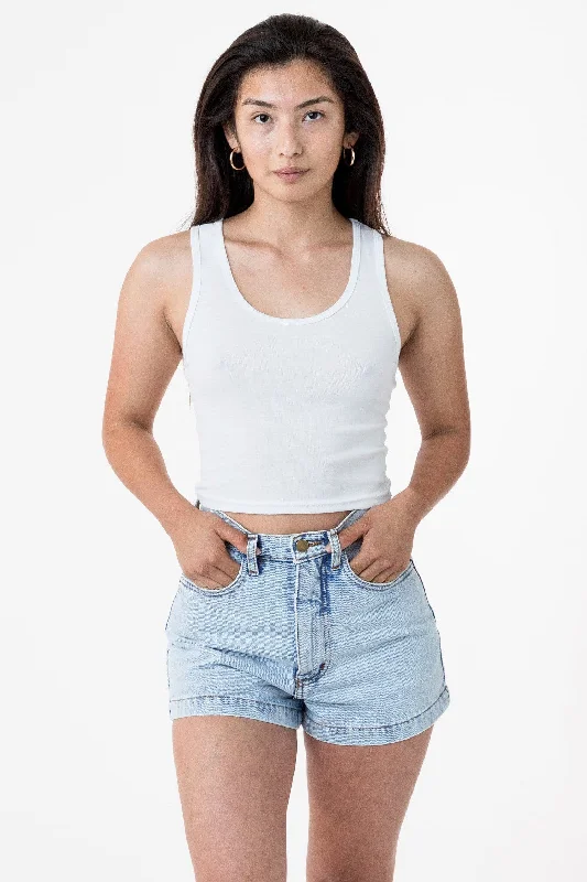 Baby Rib Crop Tank | LA Apparel layering tank top