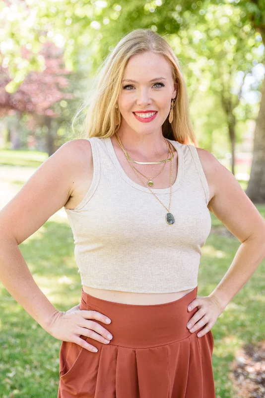 Oatmeal "Kelly" Crop Tank Top cropped tank top