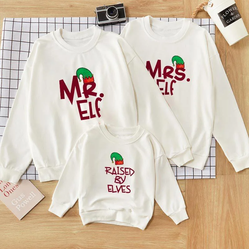 Elf Family Christmas Sweaters Neon Metallic Matte