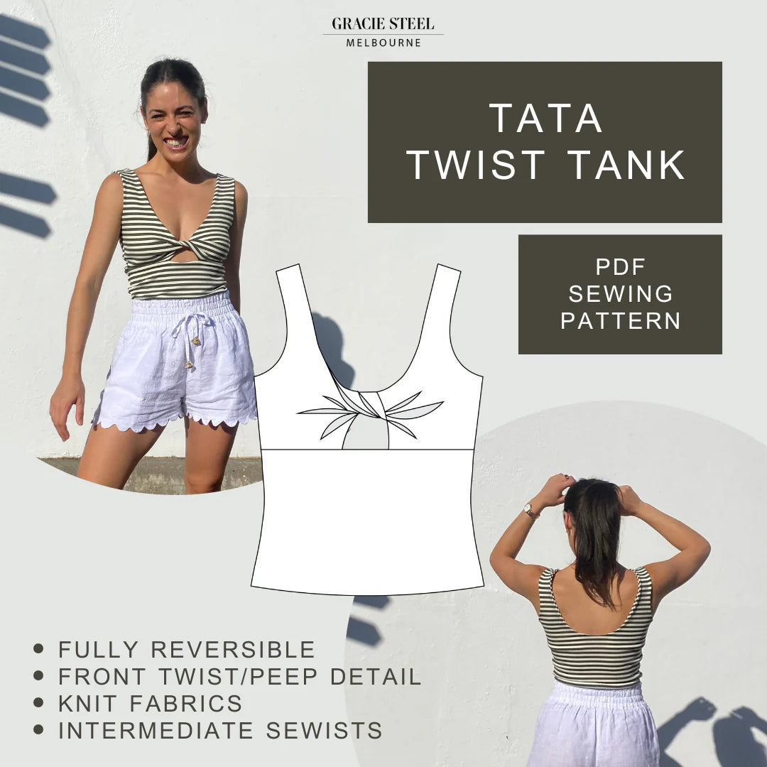PDF Pattern - Tata Twist Tank | Gracie Steel workout tank top