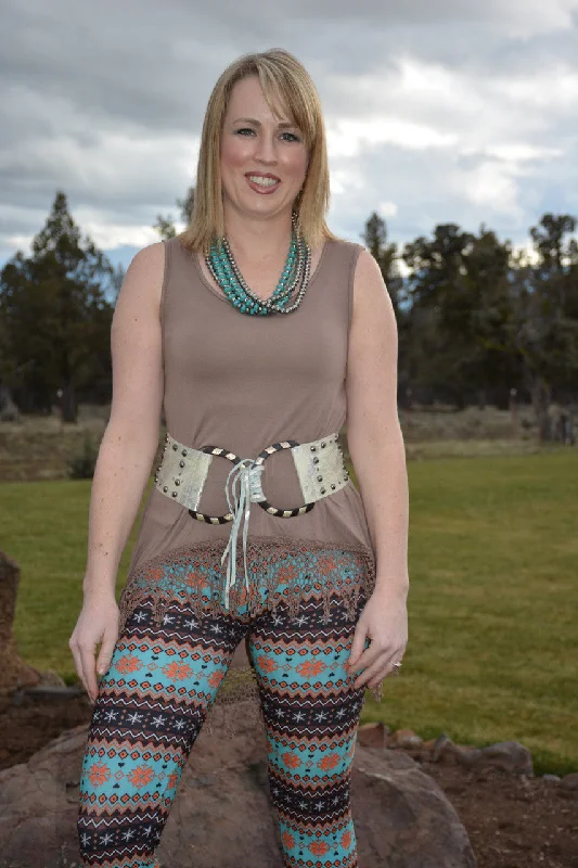Mocha Fringe Tank sequin tank top