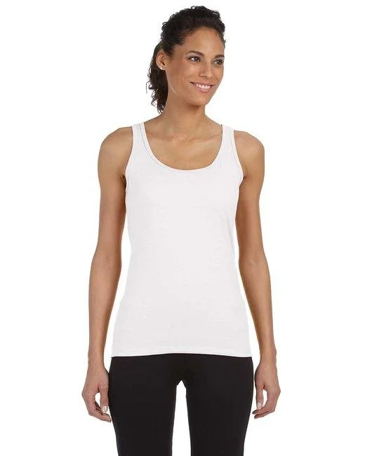 Gildan Ladies' Softstyle   Fitted Tank G642L (Pack of 6) charcoal tank top