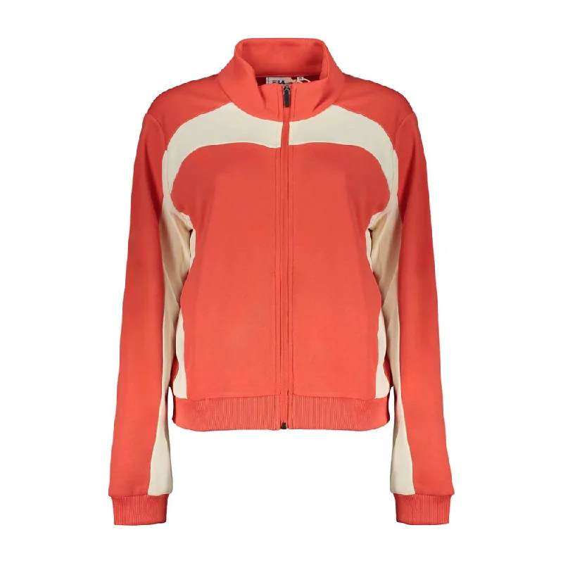 Fila Pink Polyester Sweater Ribbed Striped Patterned